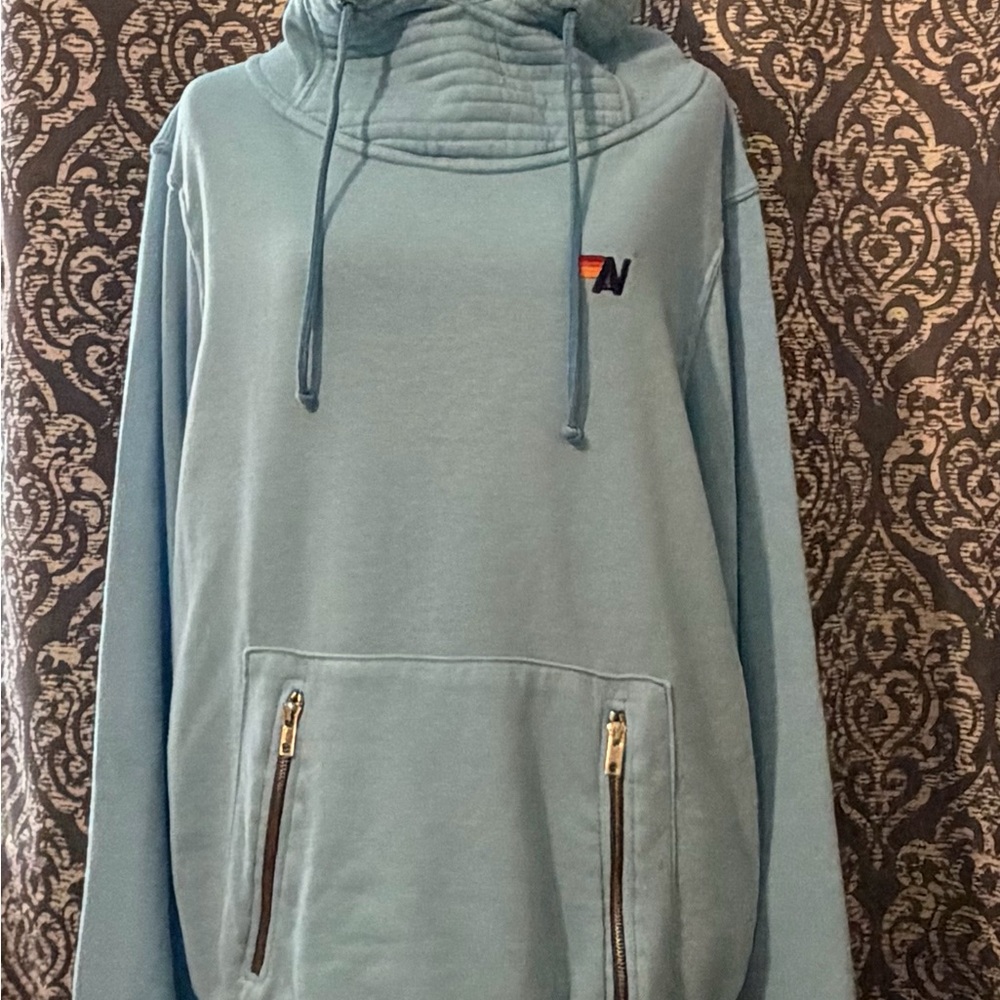 Aviator Nation Unisex Ninja Blue Hoodie with Embroidered Logo